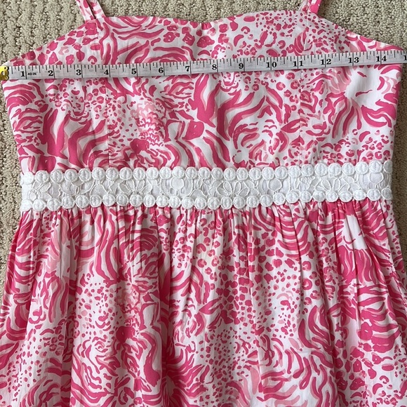 LILLY PULITZER Girls Pink Dress Lace Trim Sweetheart Neckline 14 - Picture 9 of 13